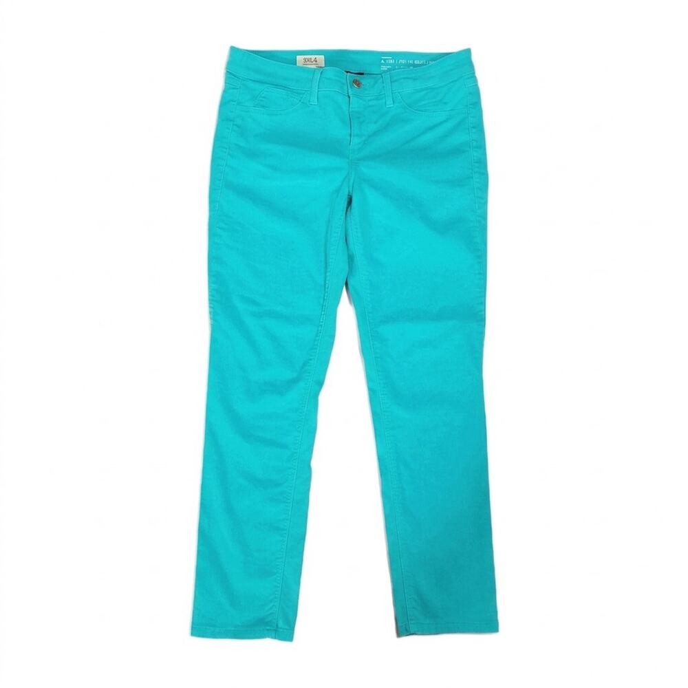 Sold Design Spring Street Skinny Pants Sz M Women’s Turquoise Mid Rise Stretch - Picture 1 of 8